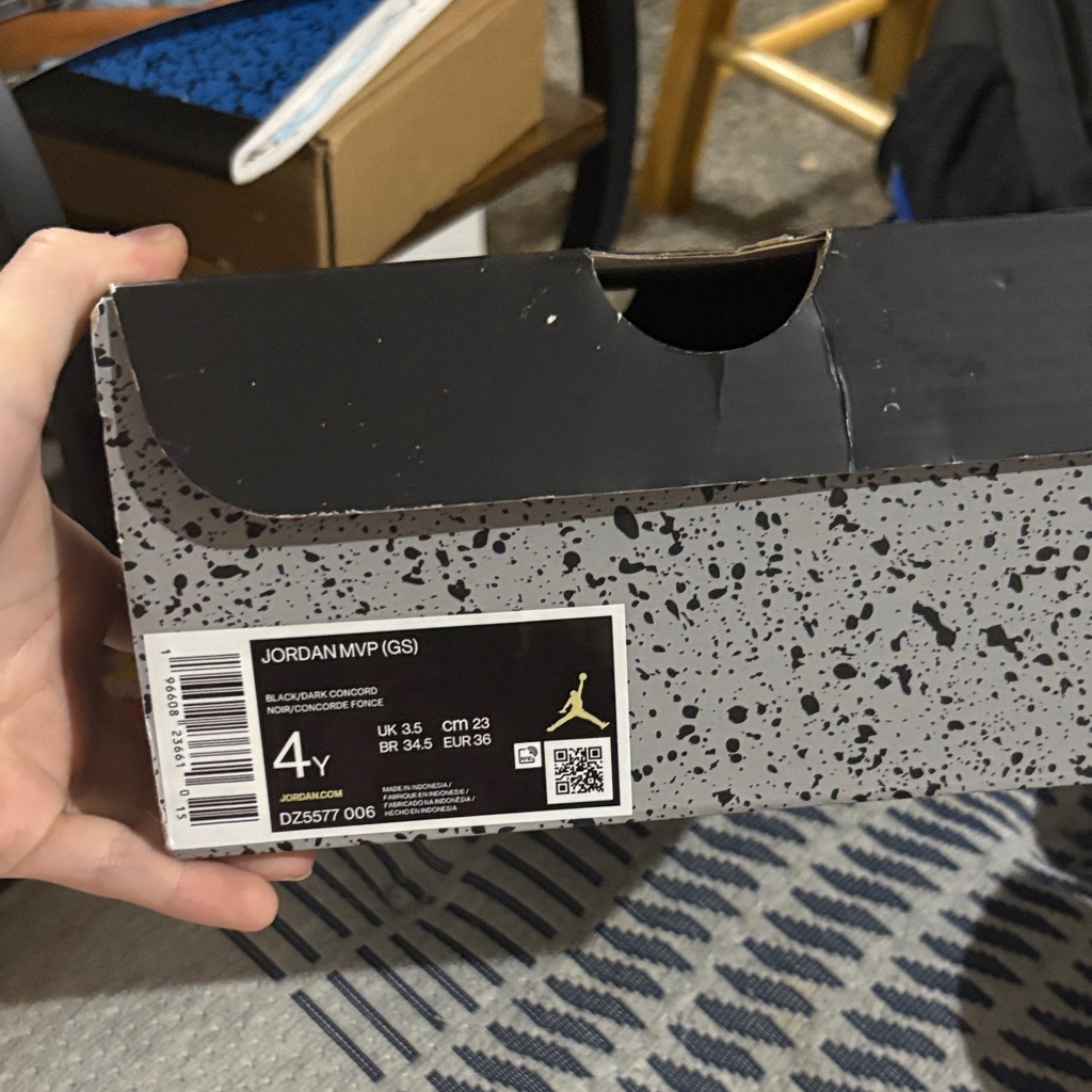 Jordan Mvp Gs Black And Gray Sneakers Box